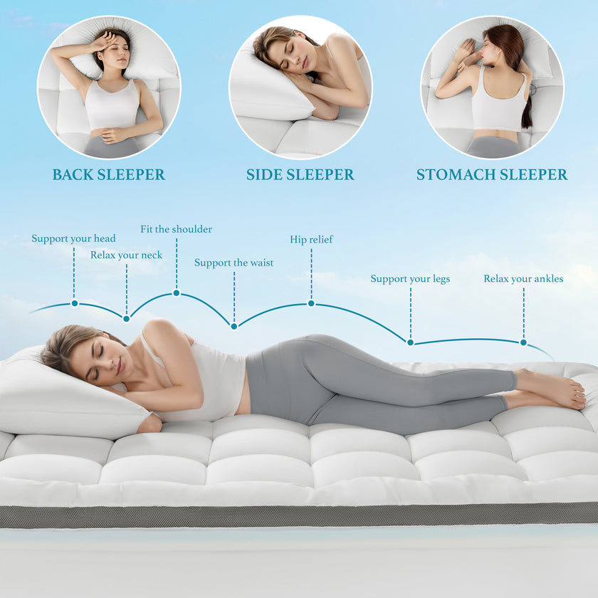 Dual Layer 4 Inch Memory Foam Mattress Topper