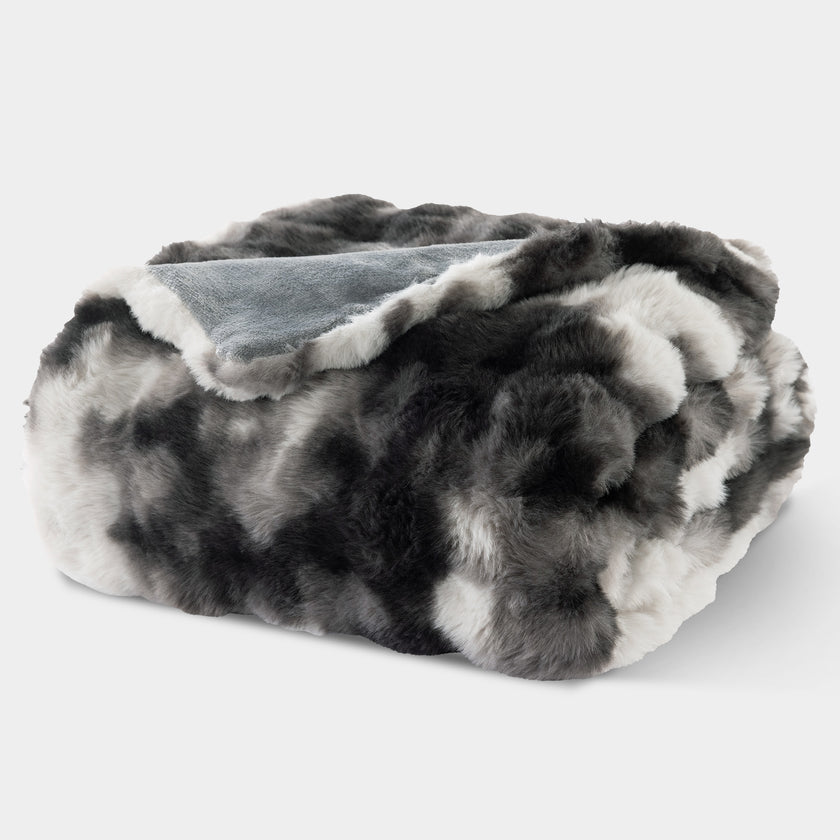 Faux Rabbit Fur Throw Blanket