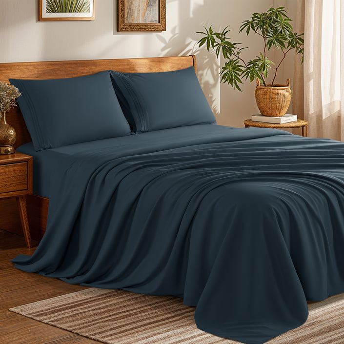 Microfiber 1800 TC Sheet Set - 4 Pieces New Size