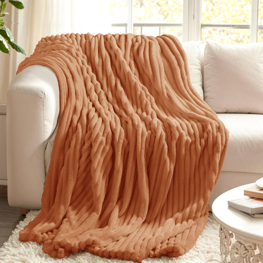 Thickened Striped Flannel Blanket