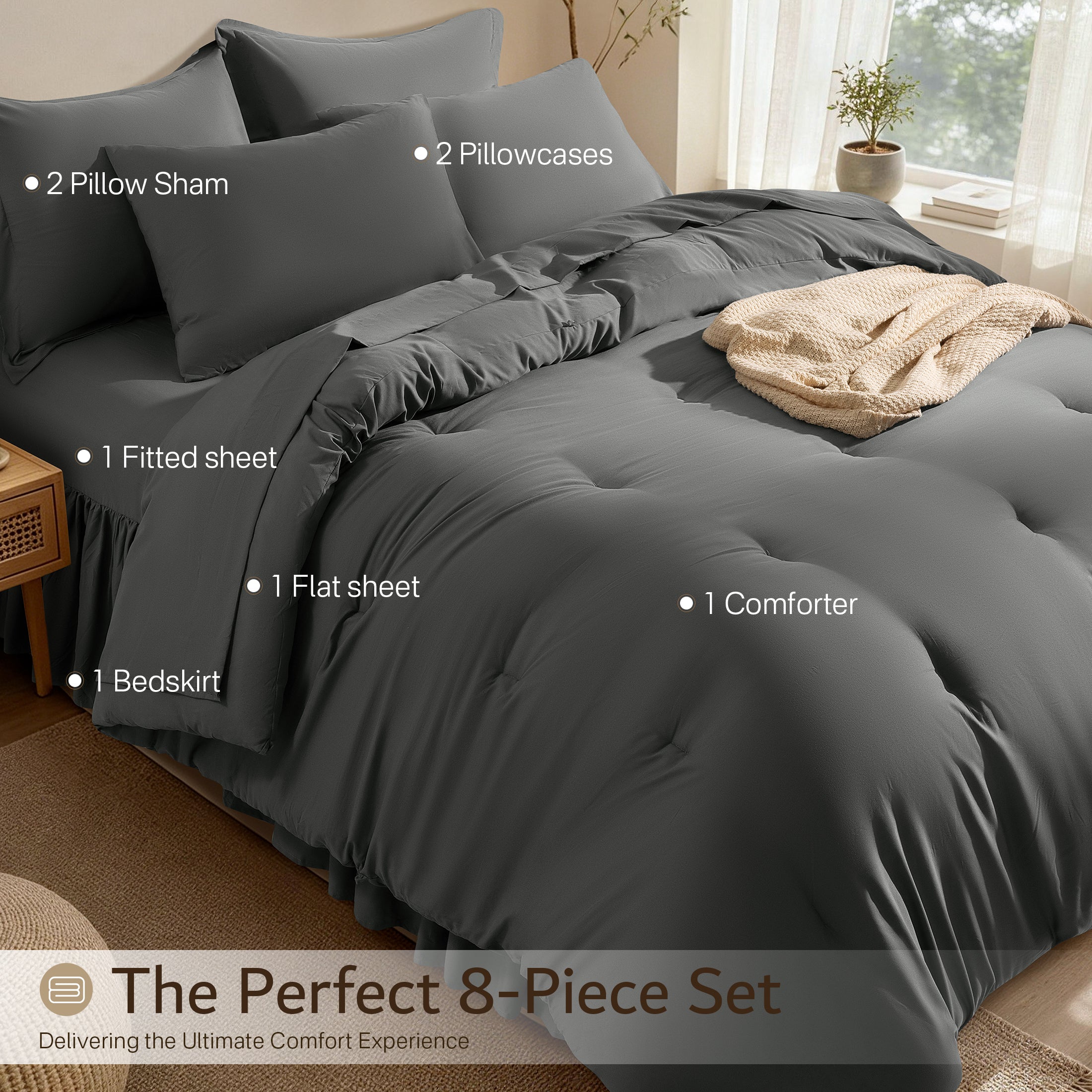 8-Piece Microfiber Comforter Set