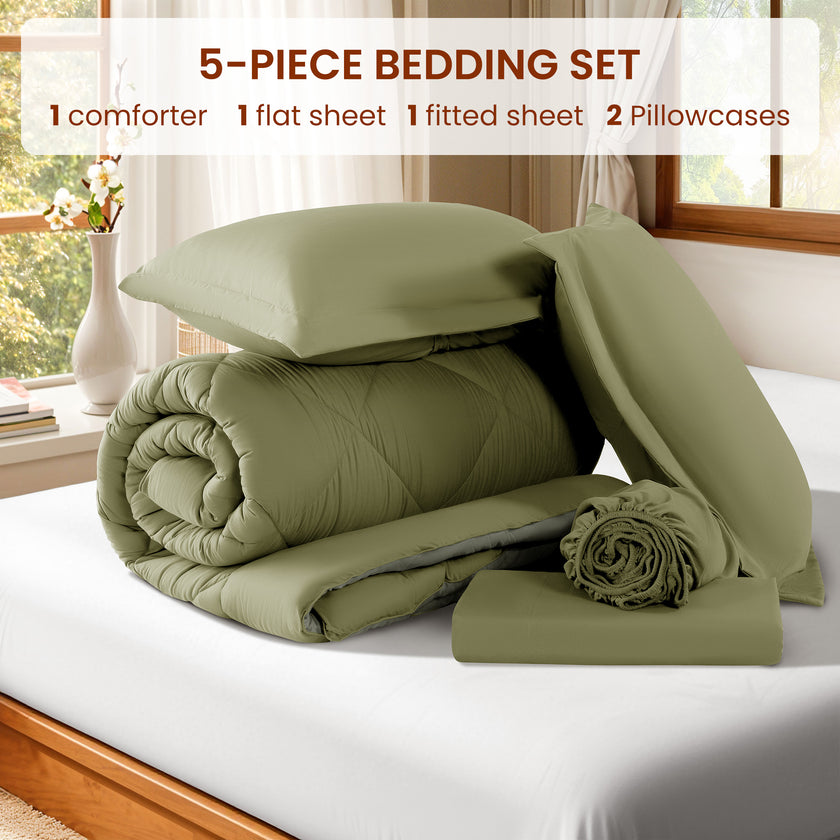 5/7 pieces microfiber comforter set