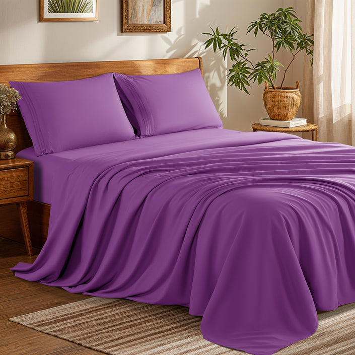 Microfiber 1800 TC Sheet Set - 4 Pieces New Size