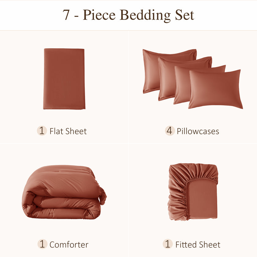 7 Pieces Tassels Boho Comforter Set