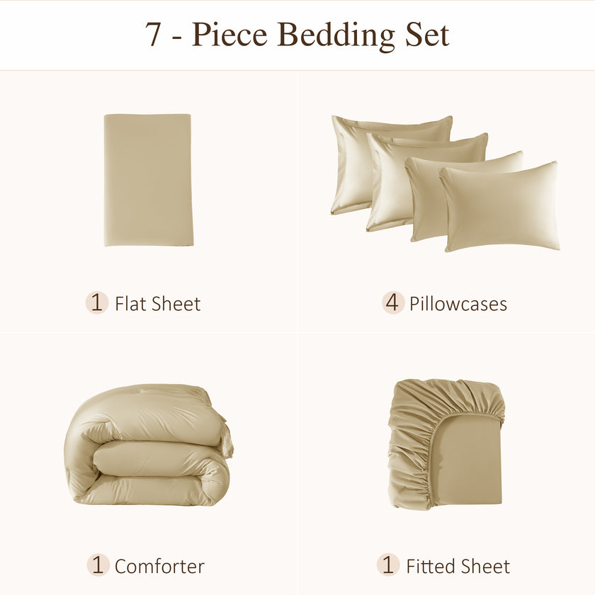 7 Pieces Tassels Boho Comforter Set