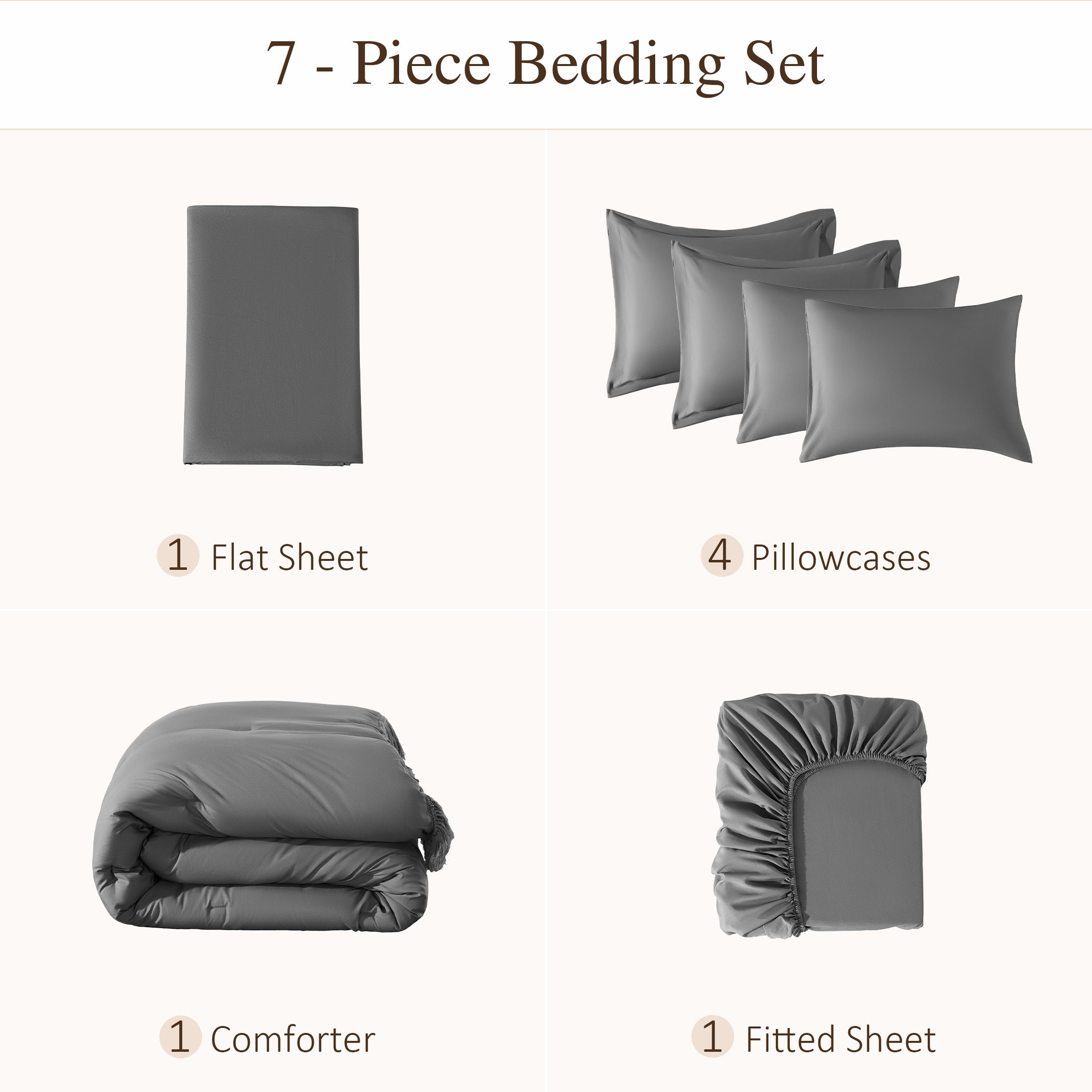 7 Pieces Tassels Boho Comforter Set