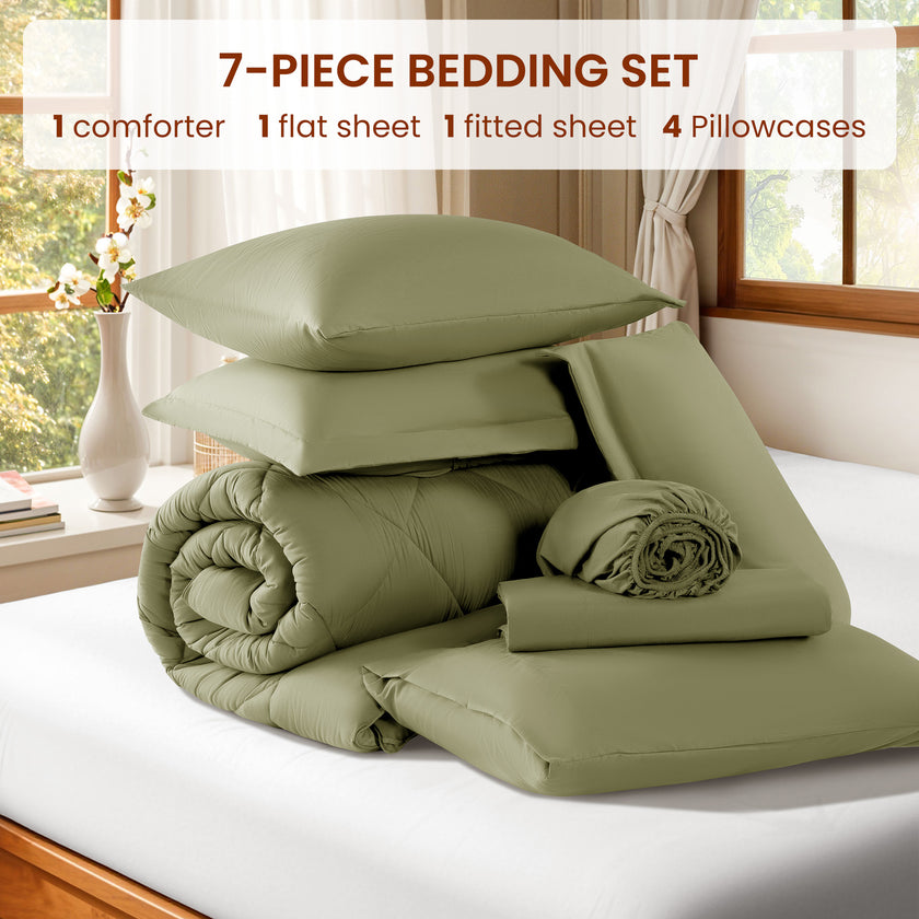 5/7 pieces microfiber comforter set