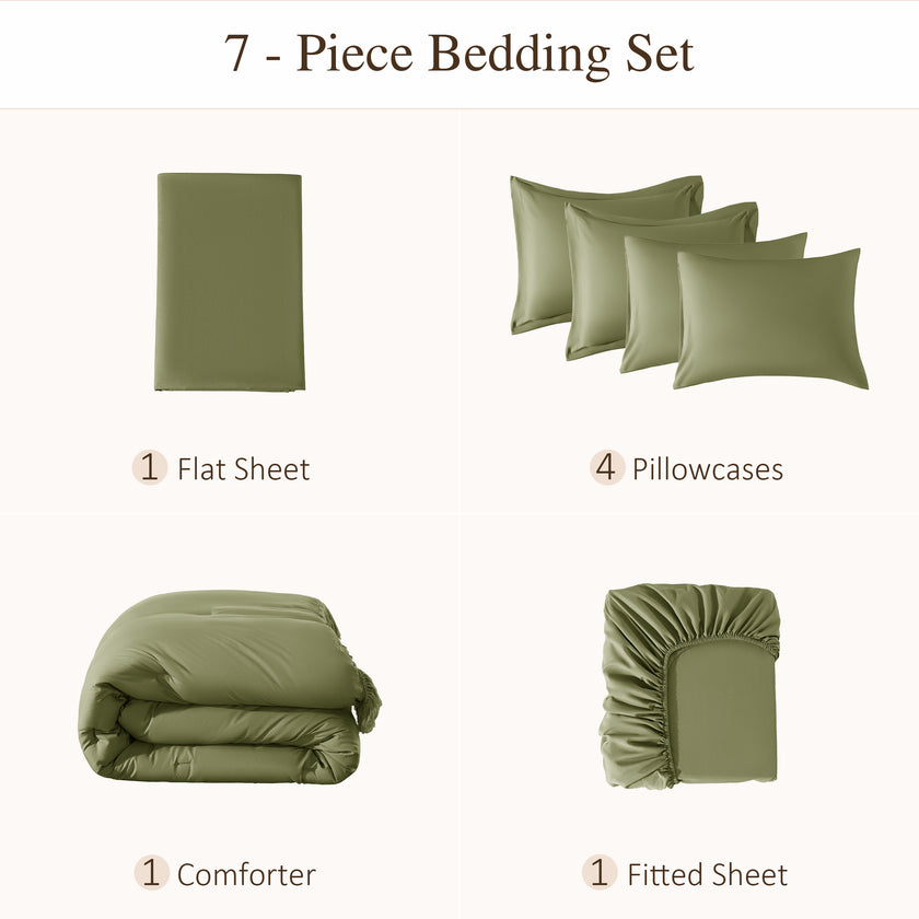 7 Pieces Tassels Boho Comforter Set