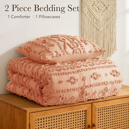 3 Piece Tufted Boho Comforter Set