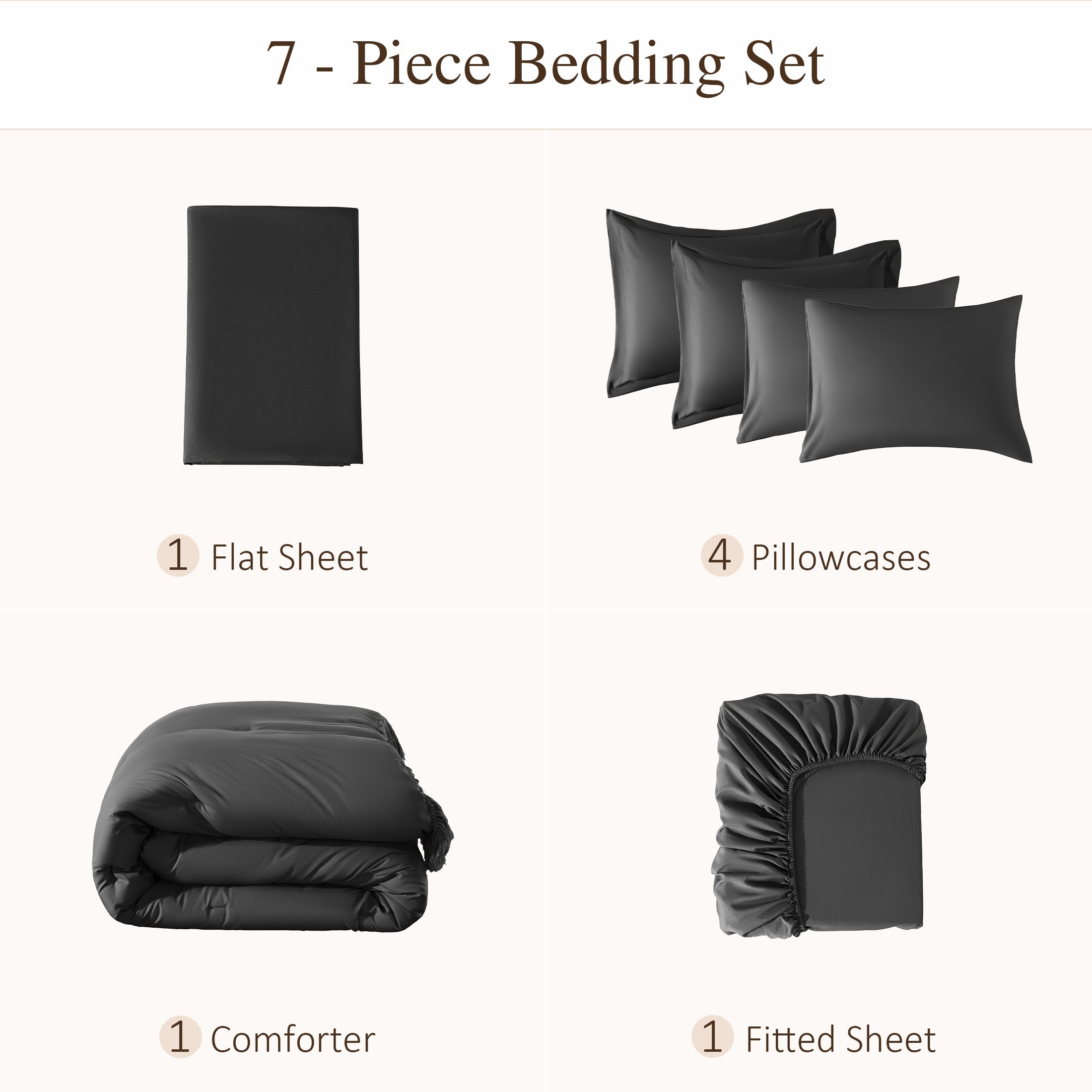 7 Pieces Tassels Boho Comforter Set