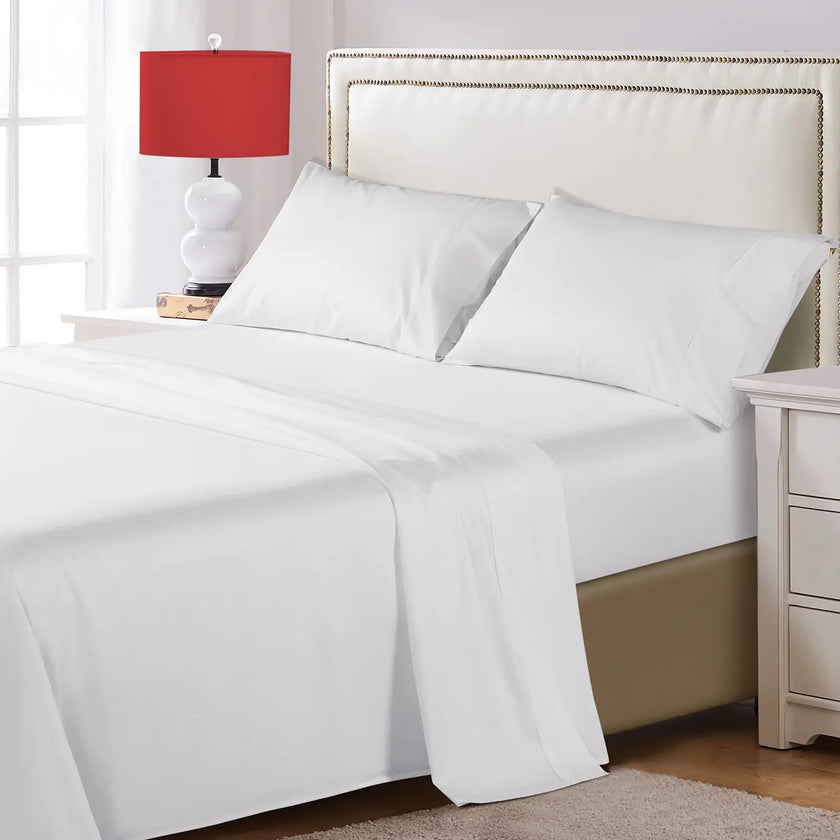 Sonoro Kate 100% Egyptian Cotton Bed Sheet Set, 1200 Series Deep Pocket 4PC Percale Sheets