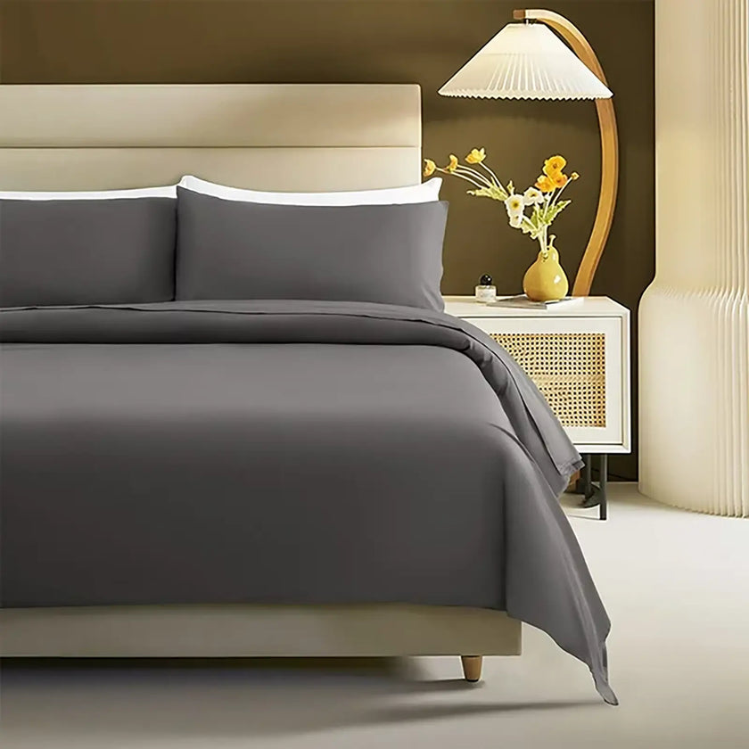 Sonoro Kate 100% Egyptian Cotton Bed Sheet Set, 1200 Series Deep Pocket 4PC Percale Sheets