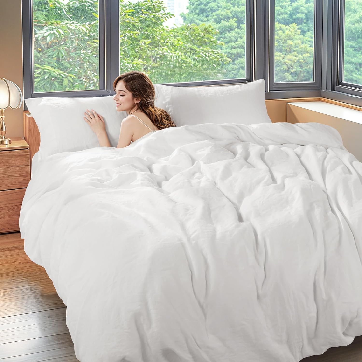 Natural Linen Duvet Cover Set 3PC