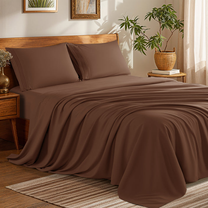 Microfiber 1800 TC Sheet Set - 4 Pieces New Size
