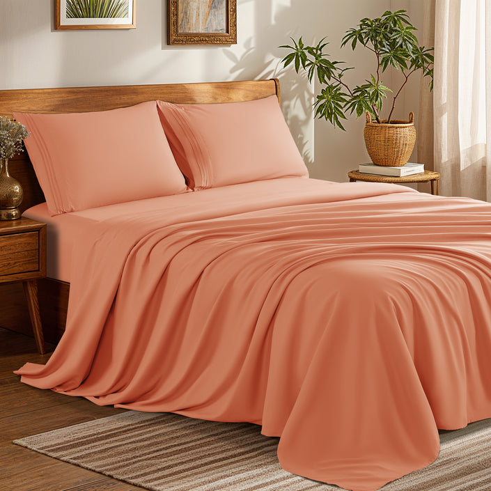 Microfiber 1800 TC Sheet Set - 4 Pieces New Size