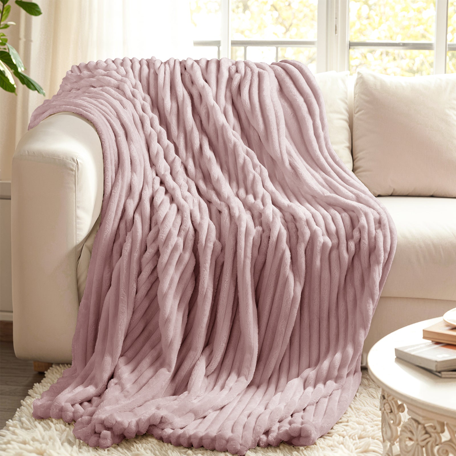 Thickened Striped Flannel Blanket