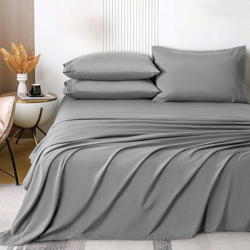 4/ 6 Pieces 100% Organic Cooling Bamboo Sheets